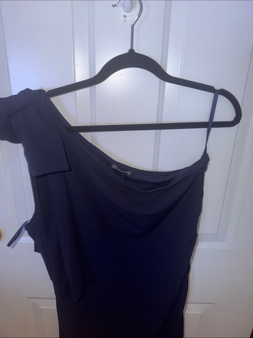 One-Shoulder Dress in Navy - Picture 5 of 10